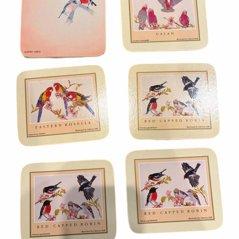 Set of 6 Australian Bird Coasters